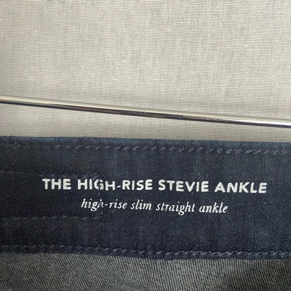 AG Anthropologie high rise Stevie Ankle dark denim straight ankle jeans Sz 27R - Picture 7 of 12